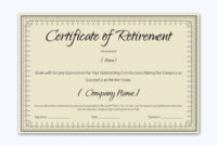 Certificate Of Retirement (#931) - Https://Www.wordlayouts within Retirement Certificate Template
