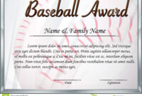 Certificate Template For Baseball Award Stock Vector - Illustration Of in Baseball Award Certificate Template