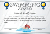 Certificate Template For Swimming Award Illustration Royalty Free with Best Swimming Award Certificate Template