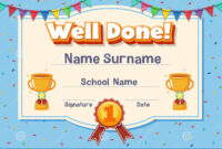 Well Done Certificate Template