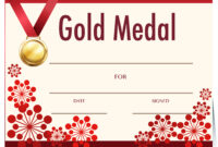 Certificate Template With Gold Medal 448703 Vector Art At Vecteezy throughout Athletic Award Certificate Template
