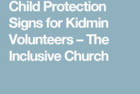 Child Protection Signs For Kidmin Volunteers | Child Protection within Awesome Church Child Protection Policy Template