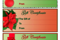 Christmas Gift Certificate Templates Download Fillable Pdf | Templateroller in Donation Certificate Template