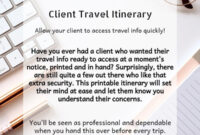 Client Travel Itinerary - Dependableva pertaining to Executive Assistant Travel Itinerary Template