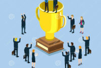 Cup Trophy Successful Winner Flat 3D Business Success Concept Stock with regard to Best Costume Certificate Printable  9 Awards