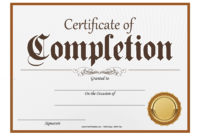 Customize Your Free Printable Completion Certificate within Certificate Of Completion Templates Editable