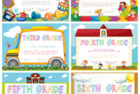Diploma Templates For Primary School – Download Free Vectors In 5Th intended for 5Th Grade Graduation Certificate Template