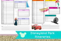 Disneyland Planning Printable Itinerary Template | Etsy regarding Disney World Itinerary Template