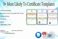 √ 20 Most Likely To Certificates ™ | Dannybarrantes Template with regard to Most Likely To Certificate Template
