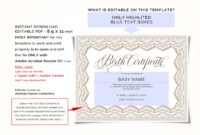 Editable Baby Boy Girl Birth Certificate Template Printable | Etsy throughout Girl Birth Certificate Template