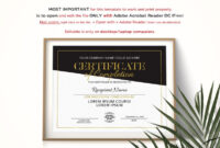 Editable Certificate Of Completion Corporate Award | Etsy with regard to Completion Certificate Editable