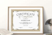 Certificate Of Completion Templates Editable