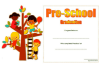 Editable Preschool Graduation Certificate Template Free 4 within Daycare Diploma Certificate Templates