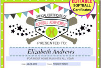 Editable Softball Certificates Instant Download Softball | Etsy - Free inside Winner Certificate Template Ideas