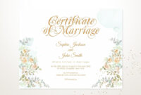 Elegant Wedding Certificate, Printable Certificate Of Marriage, Wedding pertaining to Wedding Gift Certificate Template