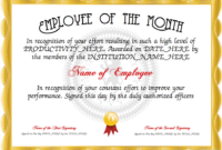 Employee Of The Month Certificate Template (4) | Professional Templates with 6 Printable Science Certificate Templates
