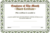 Employee Of The Month Certificate Template Word Free [2020] regarding Free Employee Of The Month Certificate Template With Picture