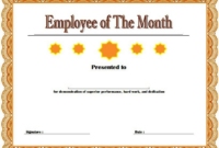 Employee Of The Month Certificate Templates Free In 2020 Inside Free for Employee Of The Month Certificate Template Word