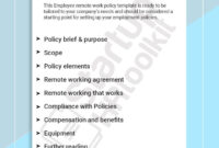 Best Working Remotely Policy Template