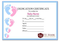 Fillable Baby Dedication Certificate Download