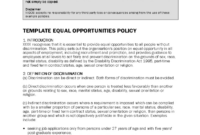 Equal Opportunities Policy Sample Free Download pertaining to Top Anti Discrimination And Harassment Policy Template