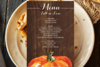 Top Thanksgiving Menu Template Printable