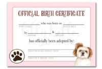 Fillable Printable Puppy Birth Certificate ~ News Word with regard to Fillable Birth Certificate Template