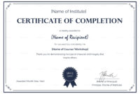 Formal Completion Certificate Design Template In Psd Word With Regard pertaining to Amazing Certificate Of Accomplishment Template Free