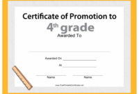 Fourth Grade Promotion Certificate Template Download Printable Pdf throughout Grade Promotion Certificate Template Printable