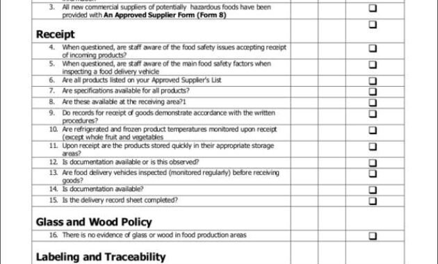 Free 12+ Audit Checklist Samples In Excel | Ms Word | Pdf | Google Docs with regard to Restaurant Health And Safety Policy Template