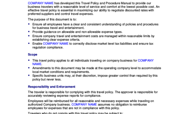 Free 22+ Travel Policy Examples In Pdf | Google Docs | Pages | Word with Fresh Trucking Company Policy Template