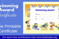 Swimming Achievement Certificate  Printable