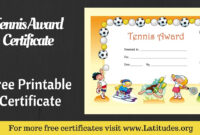 Free Award Certificate For Tennis (Primary) | Acn Latitudes regarding Tennis Participation Certificate