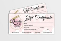 Free Beauty Salon Gift Certificate - Best &amp;amp; Professional Templates Ideas throughout Printable Beauty Salon Gift Certificate Templates