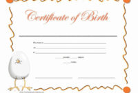 Simple Birth Certificate Templates For Word