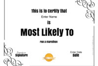 Free Customizable "Most Likely To Awards" pertaining to Most Likely To Certificate Template