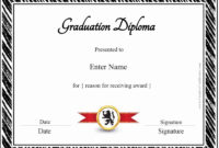 Free Customizable & Printable Diploma Template with regard to University Graduation Certificate Template
