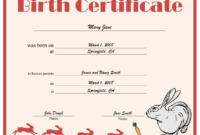 Free Cute Birth Certificate Template - Oahubeachweddings regarding Cute Birth Certificate Template