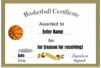 Free Editable & Printable Basketball Certificate Templates regarding Fantastic Basketball Certificate Template