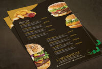 Free Fast Food Menu Template On Behance for New Free Printable Menu Template