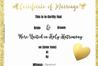 Free Marriage Certificate Template | Customize Online Then Print throughout Certificate Of Marriage Template