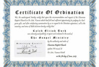 Fresh Free Ordination Certificate Template