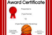 Free Printable Basketball Certificates | Edit Online And Print At Home pertaining to Basketball Certificate Template