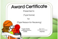 Free Printable Basketball Certificates | Edit Online And Print At Home with Tennis Participation Certificate