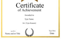 Top Free Printable Certificate Of Achievement Template