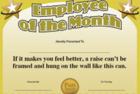 Free Printable Certificates - Funny Printable Certificates, Free Funny with Free Employee Of The Month Certificate Template With Picture