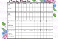 Simple Blank Cleaning Schedule Template