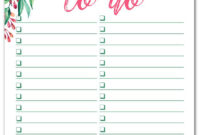 Free Printable Watercolor To Do List | To Do Lists Printable, Printable with Blank To Do List Template