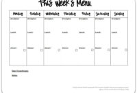 Free Printable Weekly Meal Planner | Weekly Meal Planner Template, Meal with 7 Day Menu Planner Template