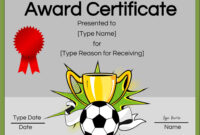 Awesome Soccer Award Certificate Template